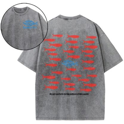 Jesus Romans 12:2 Snowflake Vintage Washed T-Shirt