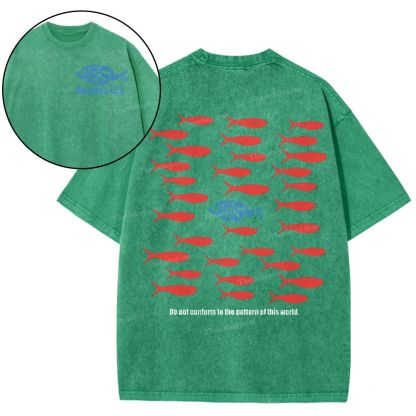 Jesus Romans 12:2 Snowflake Vintage Washed T-Shirt