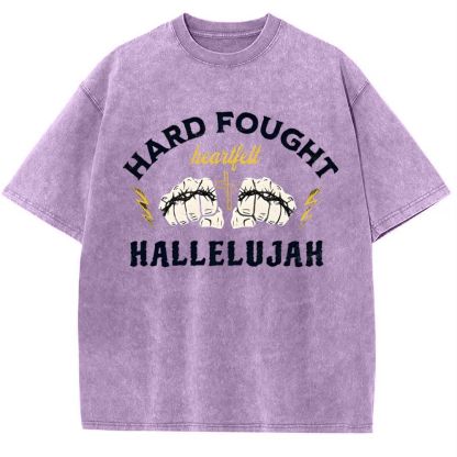 Hard Fought Heartfelt Hallelujah Snowflake Vintage Washed T-Shirt