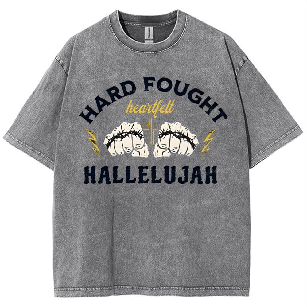 Hard Fought Heartfelt Hallelujah Snowflake Vintage Washed T-Shirt