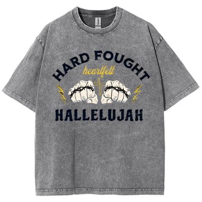 Hard Fought Heartfelt Hallelujah Snowflake Vintage Washed T-Shirt