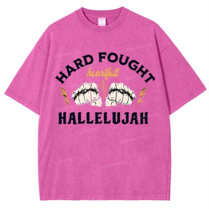Hard Fought Heartfelt Hallelujah Snowflake Vintage Washed T-Shirt