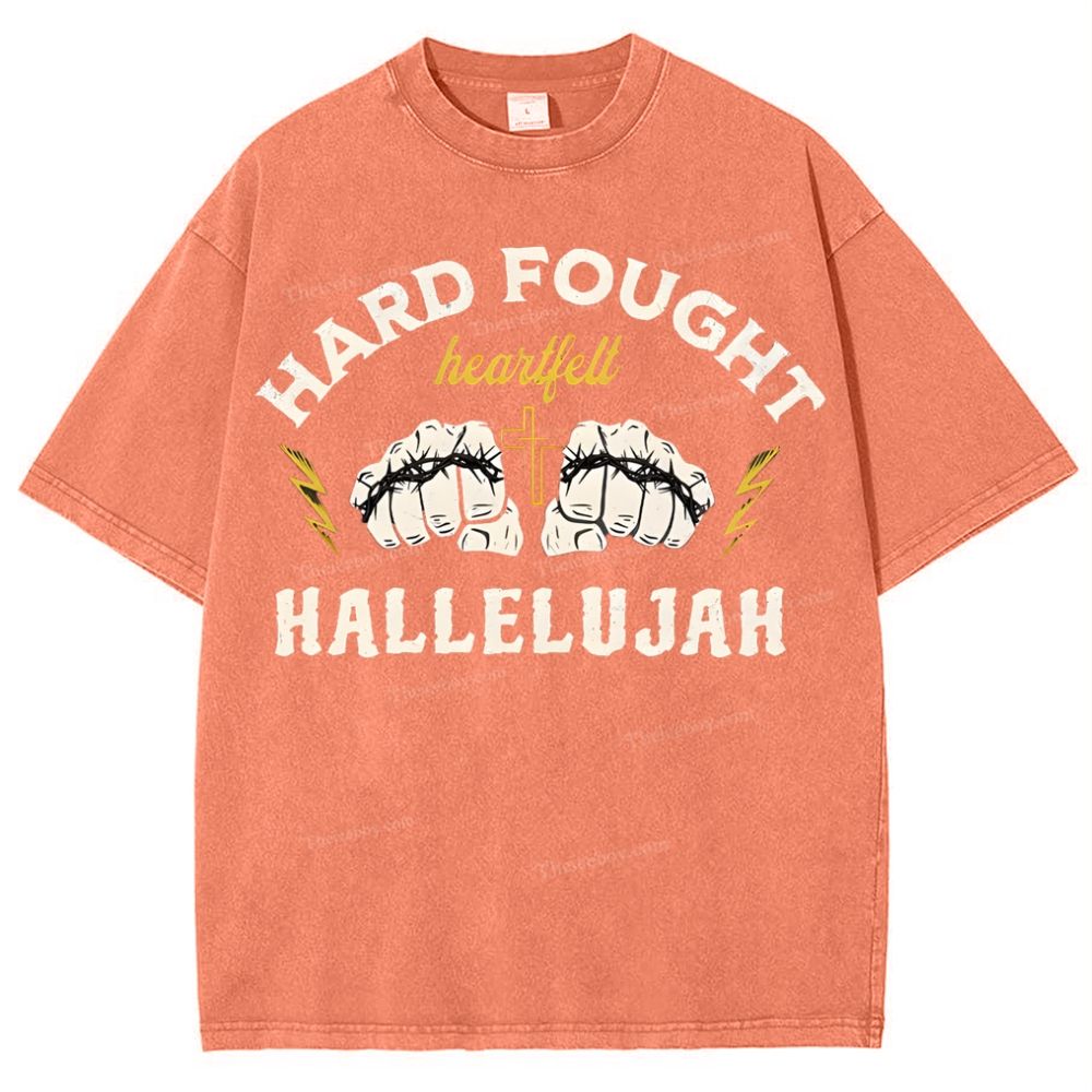 Hard Fought Heartfelt Hallelujah Snowflake Vintage Washed T-Shirt
