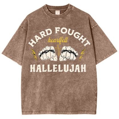 Hard Fought Heartfelt Hallelujah Snowflake Vintage Washed T-Shirt