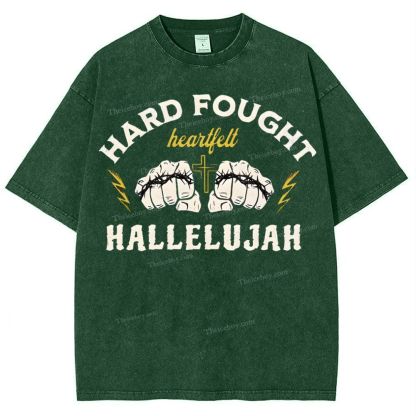 Hard Fought Heartfelt Hallelujah Snowflake Vintage Washed T-Shirt