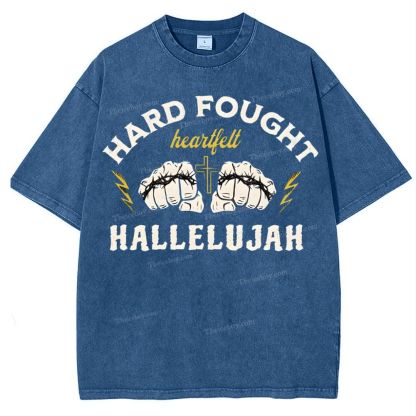 Hard Fought Heartfelt Hallelujah Snowflake Vintage Washed T-Shirt