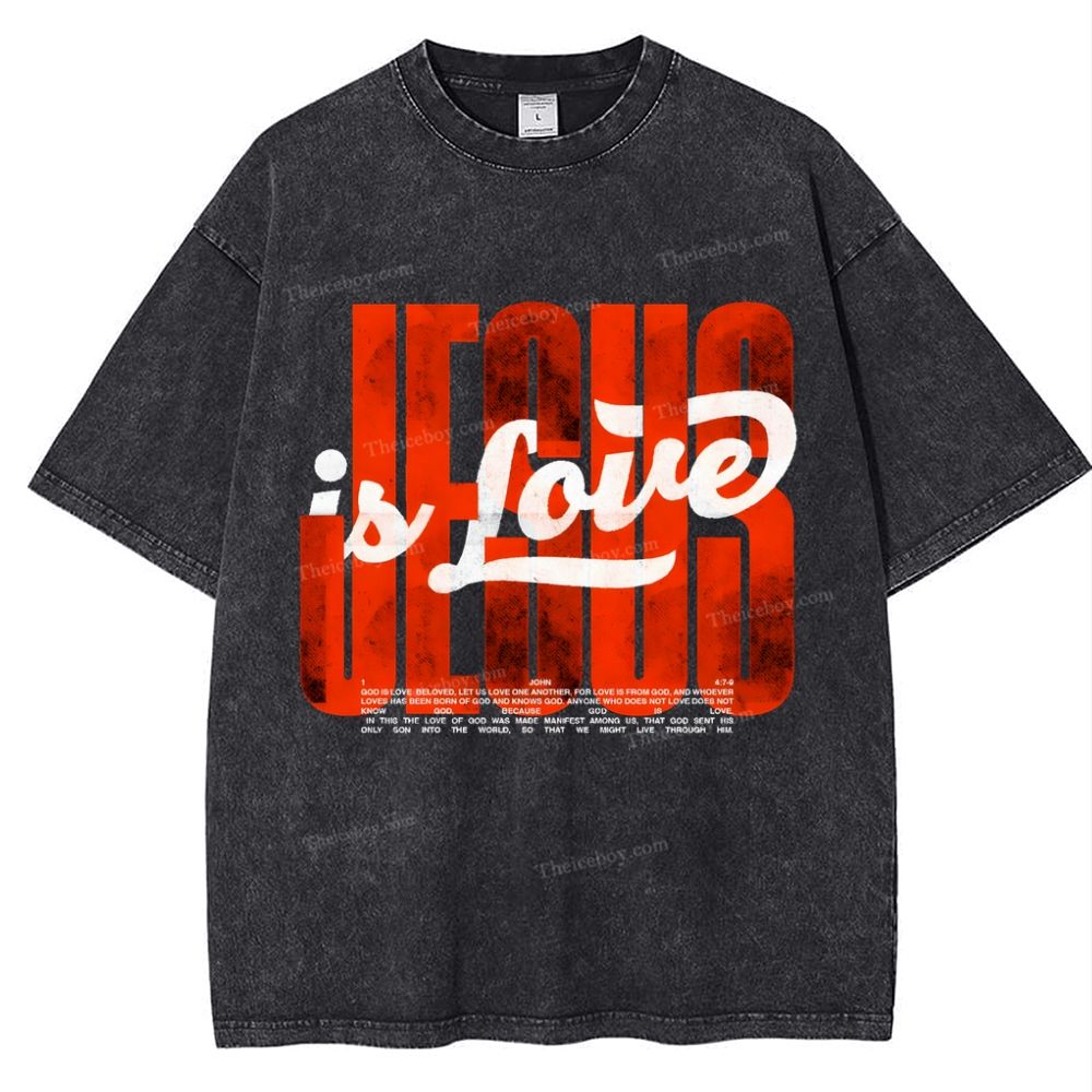 Jesus Is Love Snowflake Vintage Washed T-Shirt