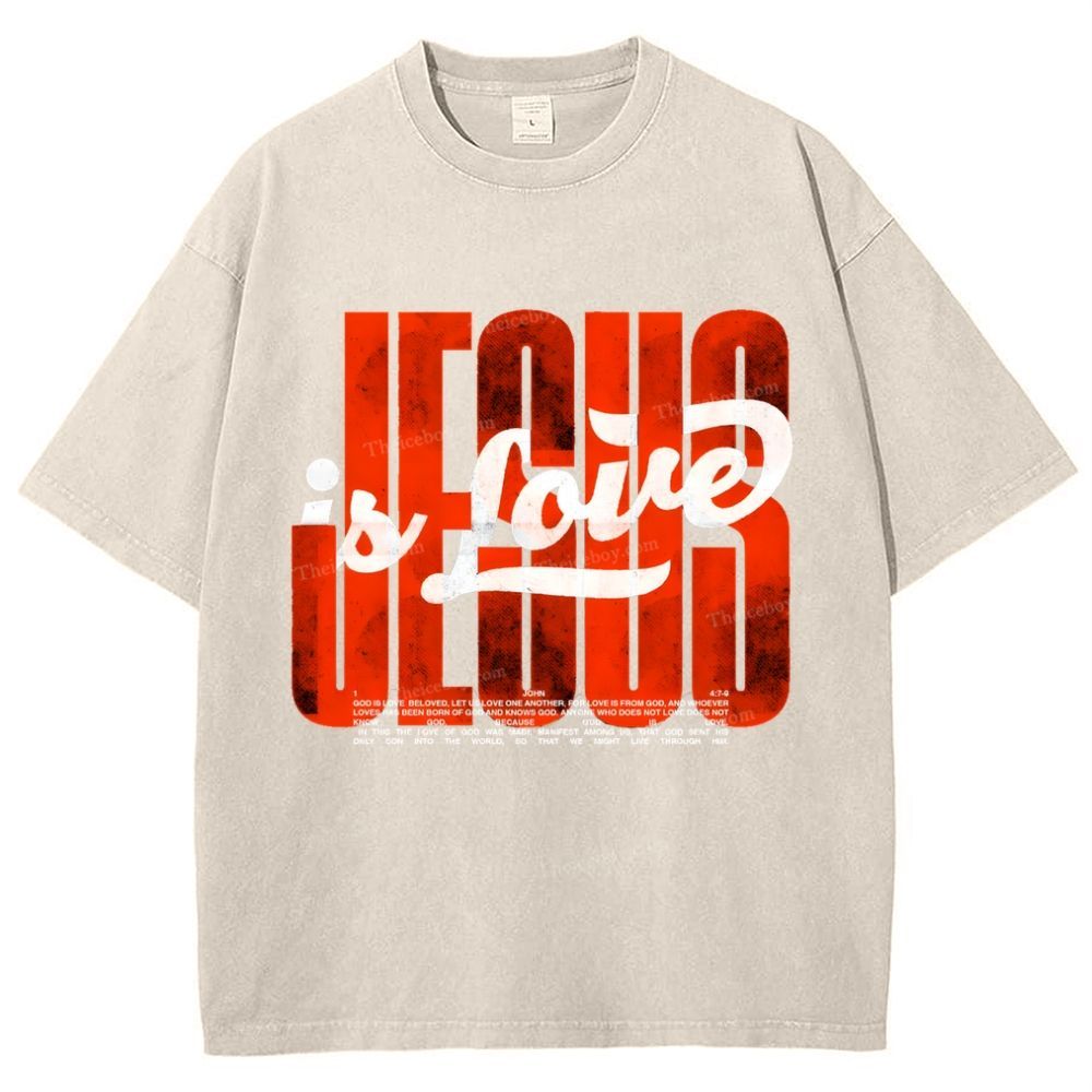 Jesus Is Love Snowflake Vintage Washed T-Shirt