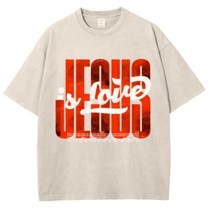 Jesus Is Love Snowflake Vintage Washed T-Shirt