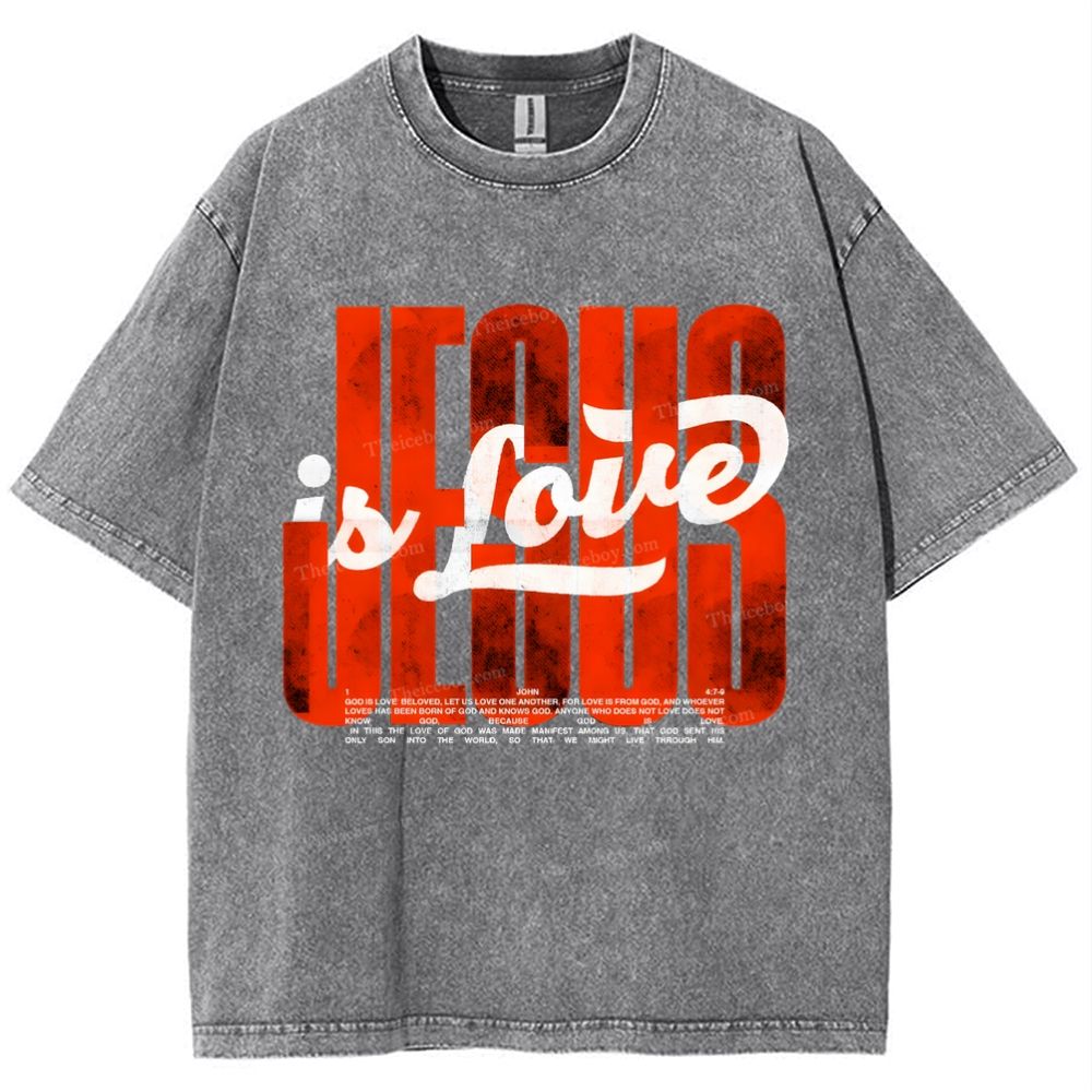 Jesus Is Love Snowflake Vintage Washed T-Shirt