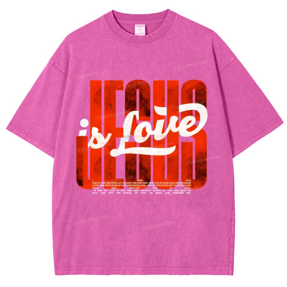 Jesus Is Love Snowflake Vintage Washed T-Shirt