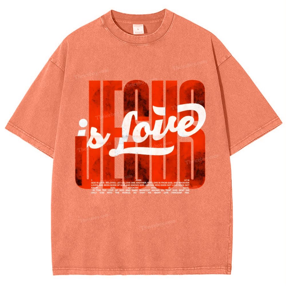 Jesus Is Love Snowflake Vintage Washed T-Shirt