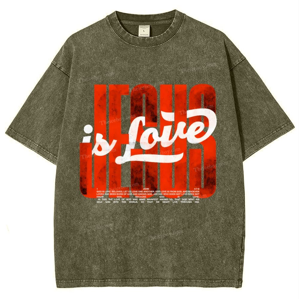 Jesus Is Love Snowflake Vintage Washed T-Shirt