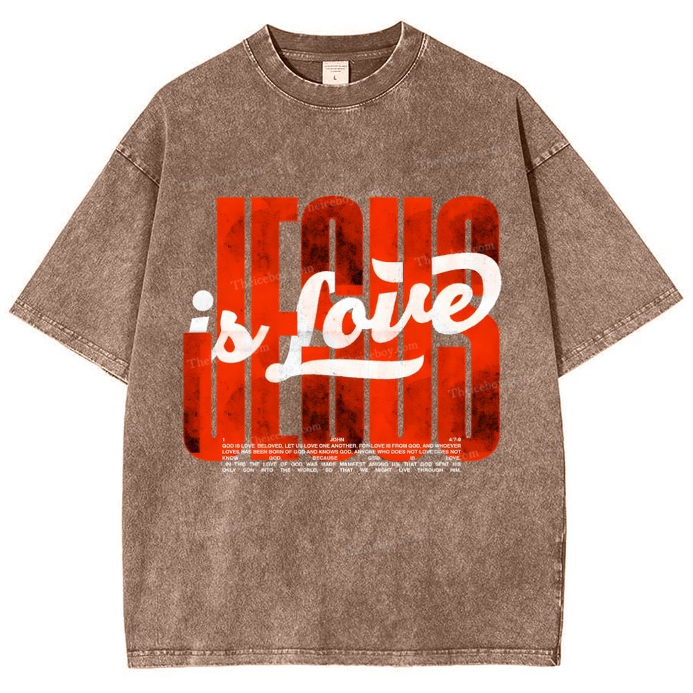 Jesus Is Love Snowflake Vintage Washed T-Shirt