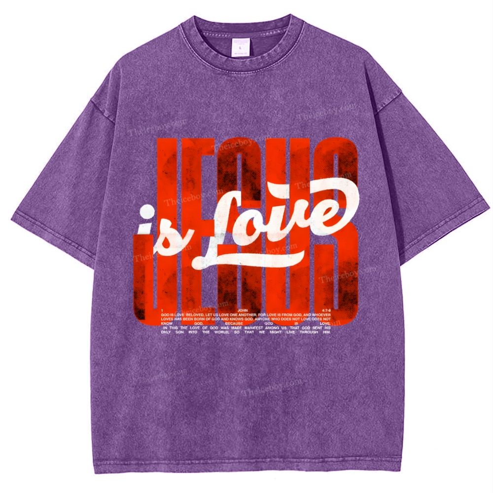 Jesus Is Love Snowflake Vintage Washed T-Shirt