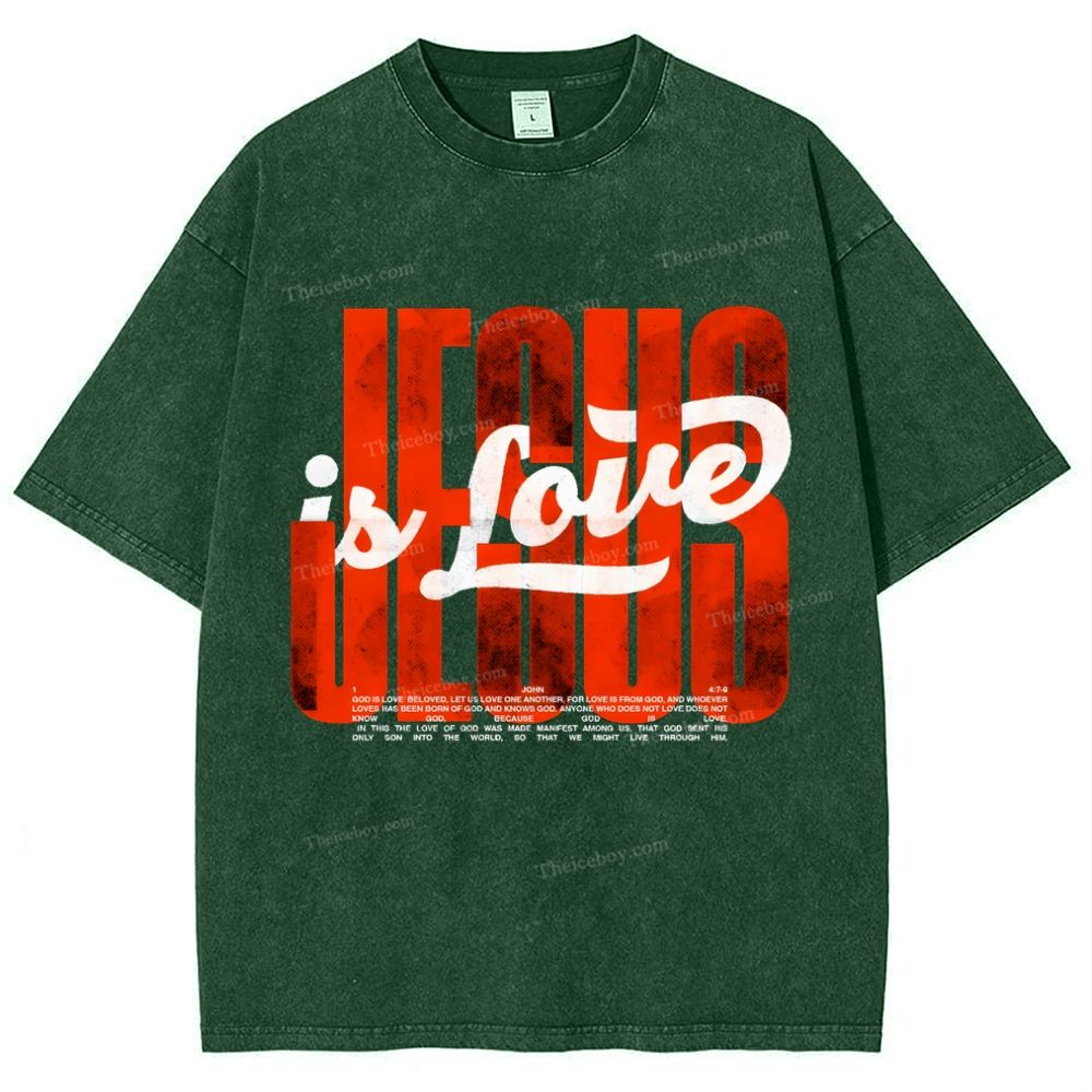 Jesus Is Love Snowflake Vintage Washed T-Shirt