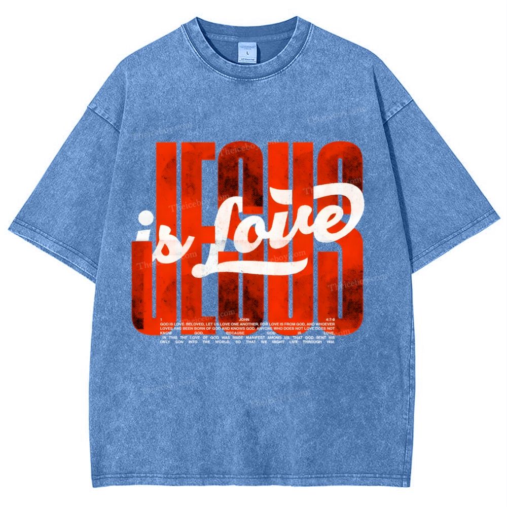 Jesus Is Love Snowflake Vintage Washed T-Shirt