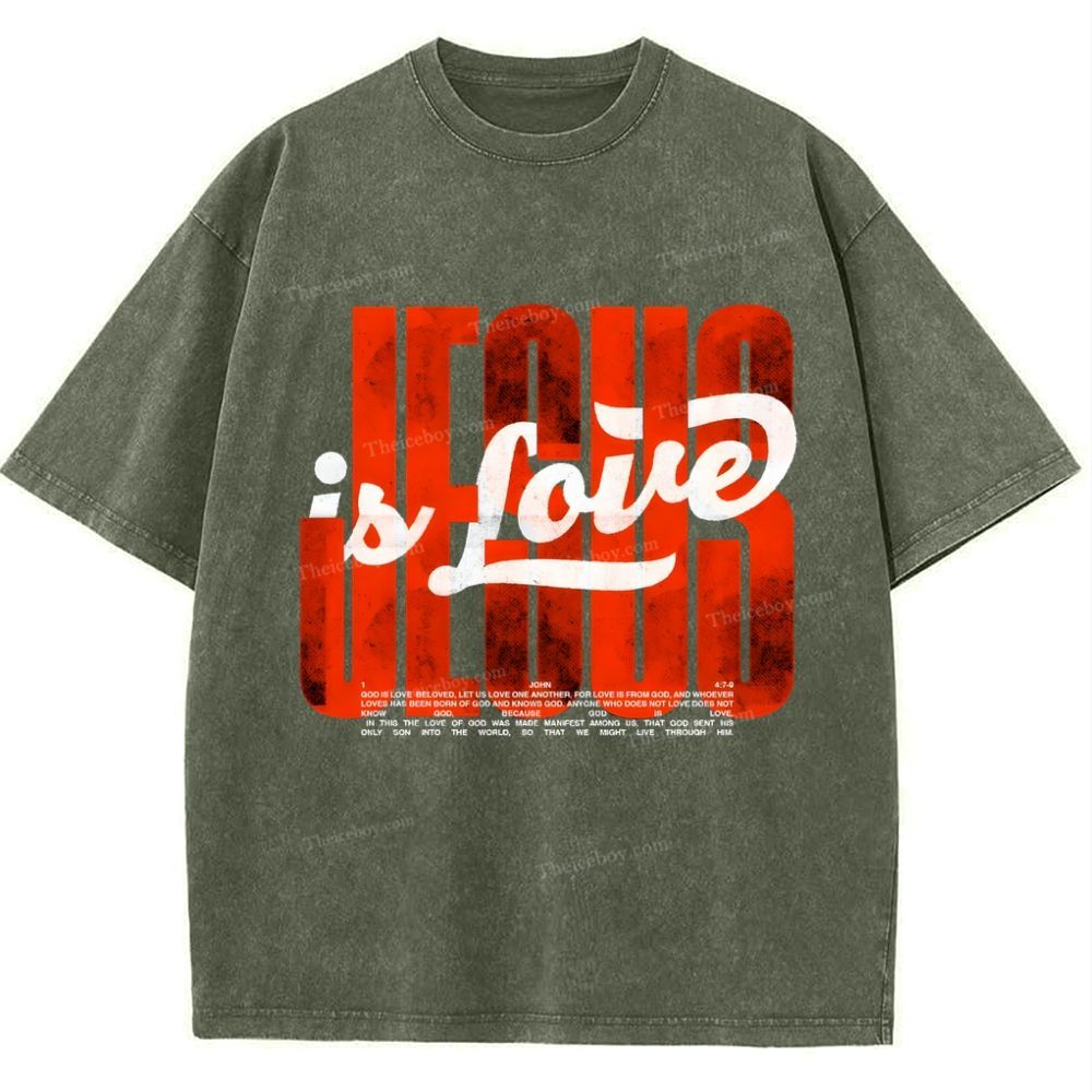 Jesus Is Love Snowflake Vintage Washed T-Shirt