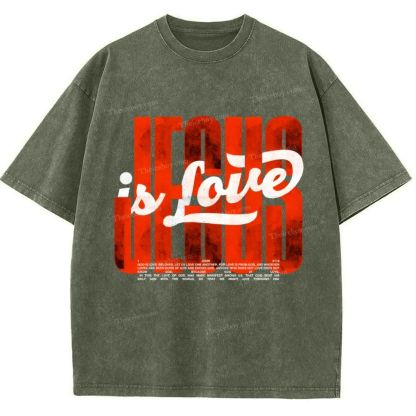 Jesus Is Love Snowflake Vintage Washed T-Shirt