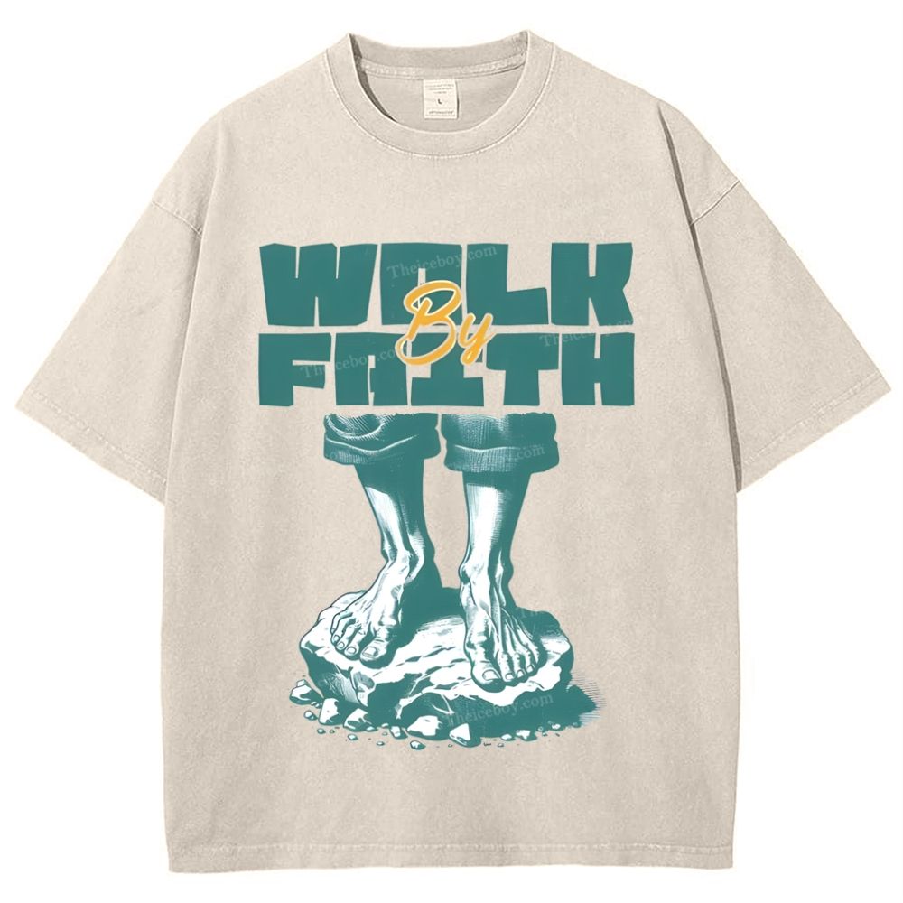 Walk Faith Snowflake Vintage Washed T-Shirt