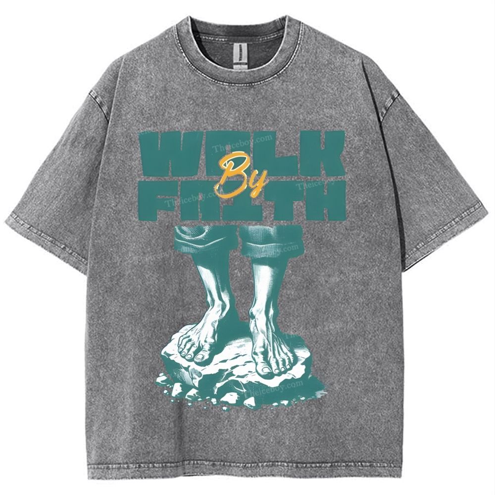 Walk Faith Snowflake Vintage Washed T-Shirt