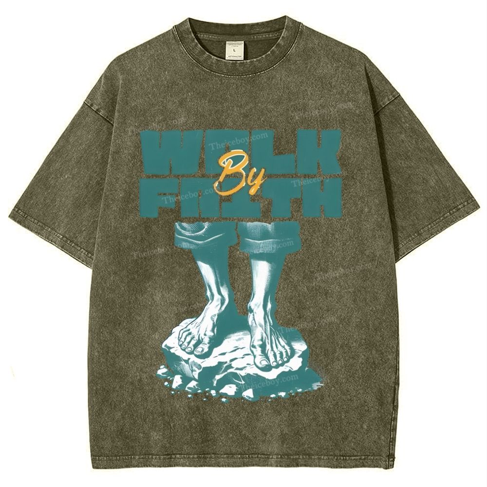 Walk Faith Snowflake Vintage Washed T-Shirt