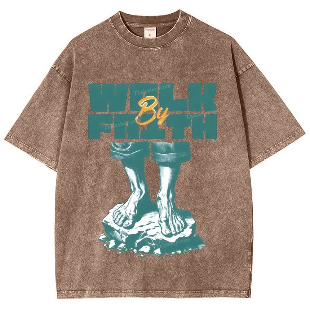 Walk Faith Snowflake Vintage Washed T-Shirt