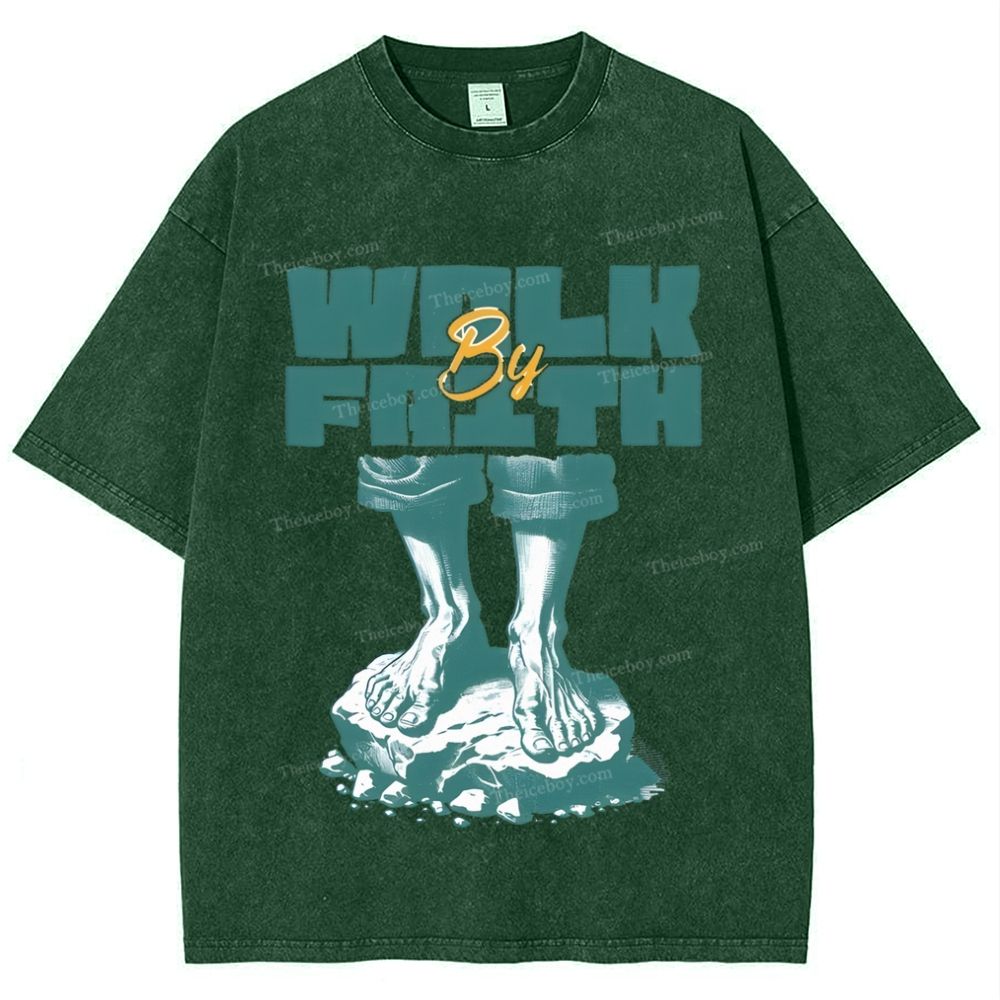 Walk Faith Snowflake Vintage Washed T-Shirt