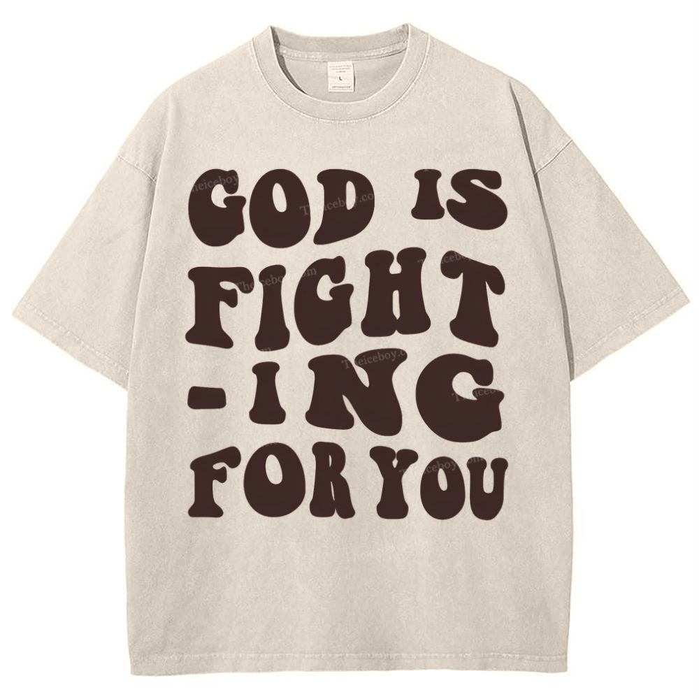 God Is Fighting For You Snowflake Vintage Washed T-Shirt