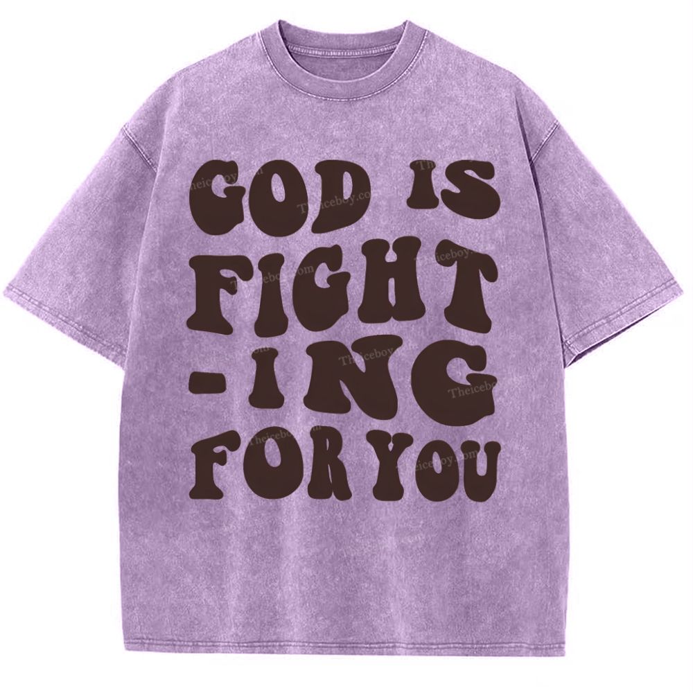 God Is Fighting For You Snowflake Vintage Washed T-Shirt