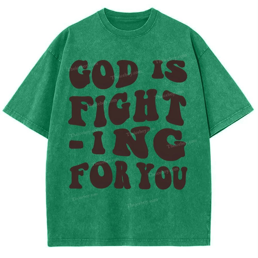 God Is Fighting For You Snowflake Vintage Washed T-Shirt