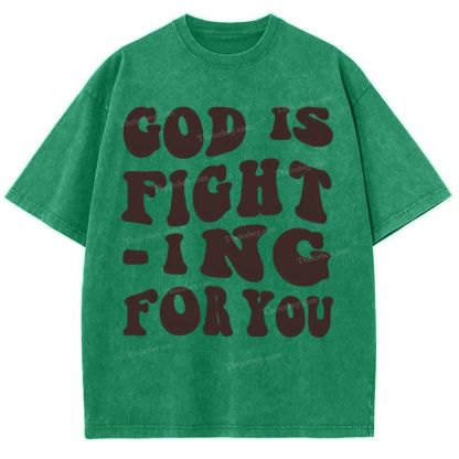 God Is Fighting For You Snowflake Vintage Washed T-Shirt