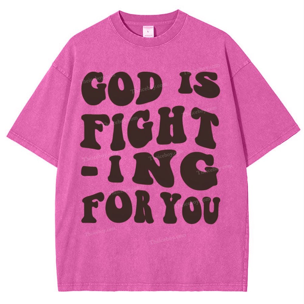 God Is Fighting For You Snowflake Vintage Washed T-Shirt