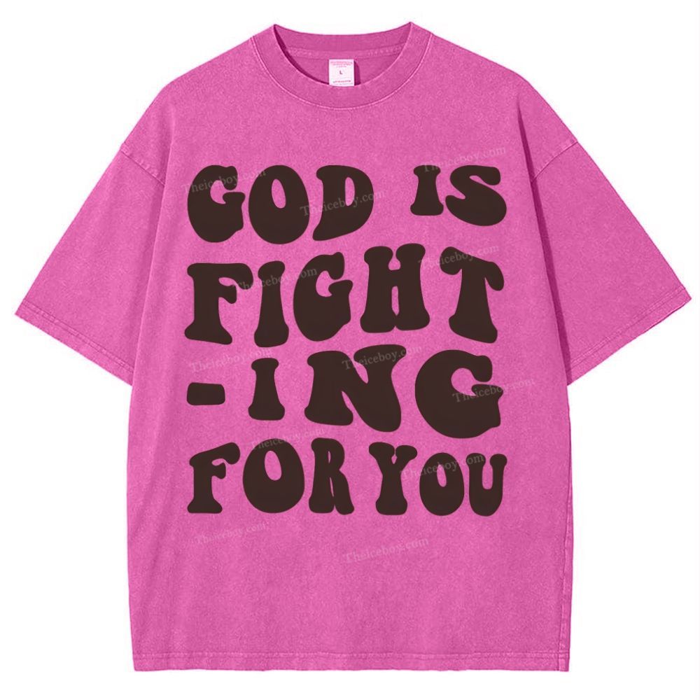 God Is Fighting For You Snowflake Vintage Washed T-Shirt