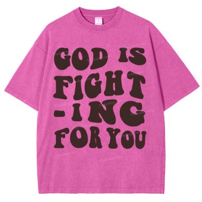 God Is Fighting For You Snowflake Vintage Washed T-Shirt