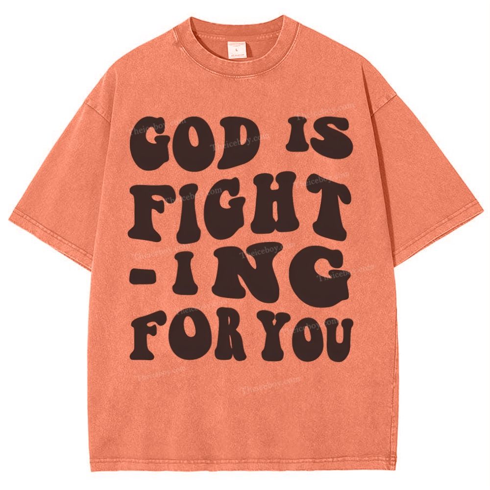 God Is Fighting For You Snowflake Vintage Washed T-Shirt