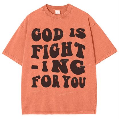 God Is Fighting For You Snowflake Vintage Washed T-Shirt