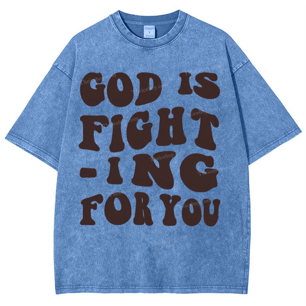 God Is Fighting For You Snowflake Vintage Washed T-Shirt