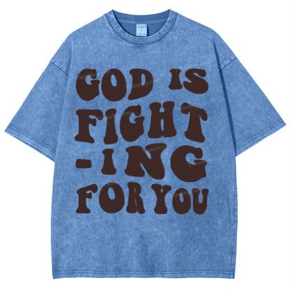 God Is Fighting For You Snowflake Vintage Washed T-Shirt