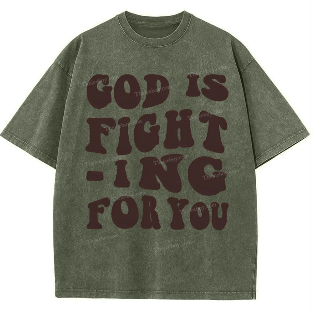 God Is Fighting For You Snowflake Vintage Washed T-Shirt