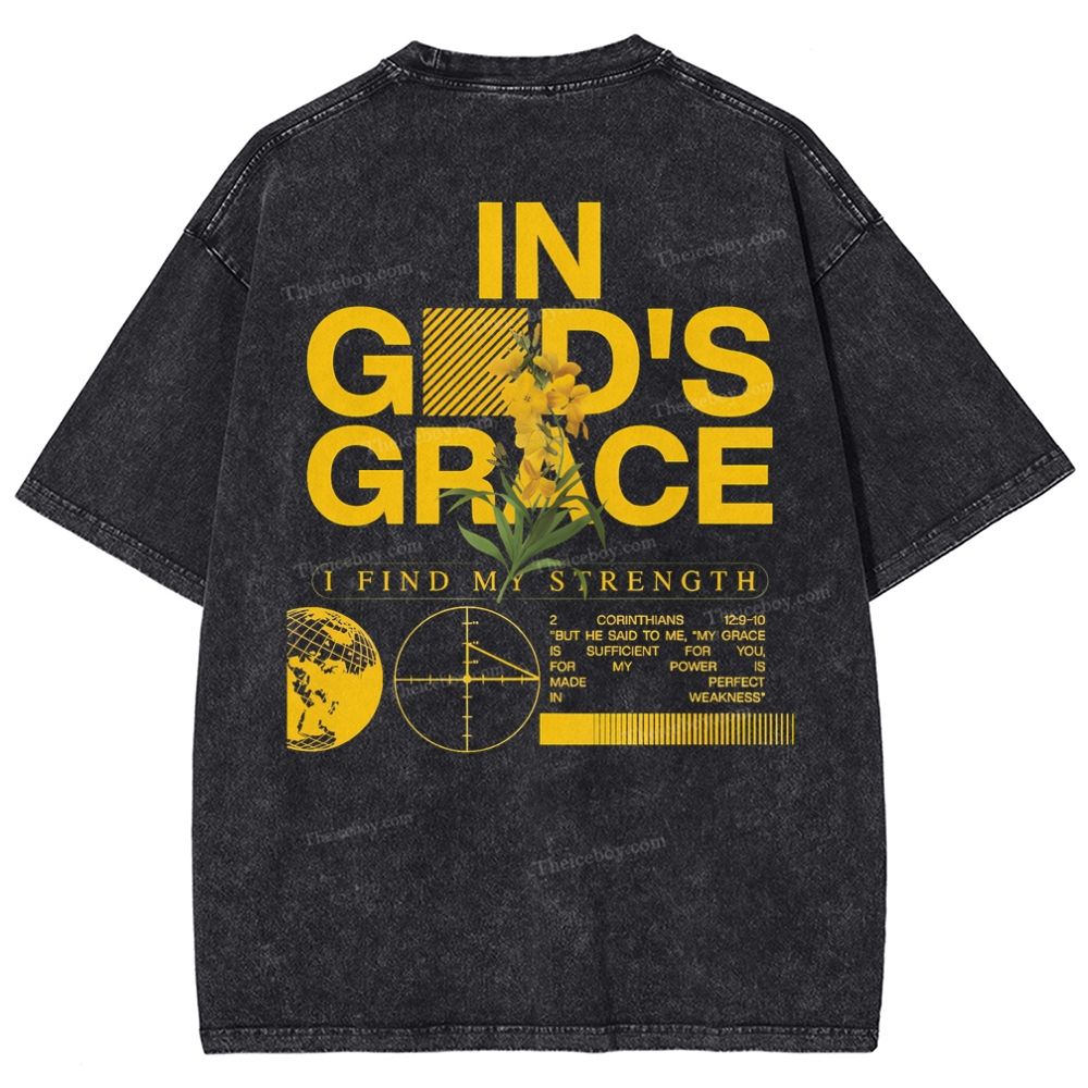 In God's Grace Snowflake Vintage Washed T-Shirt
