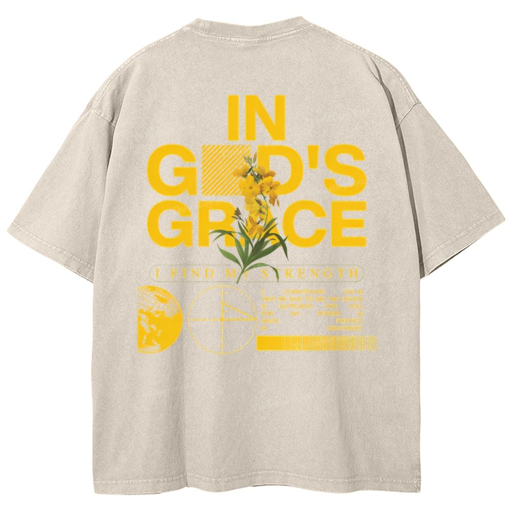 In God's Grace Snowflake Vintage Washed T-Shirt