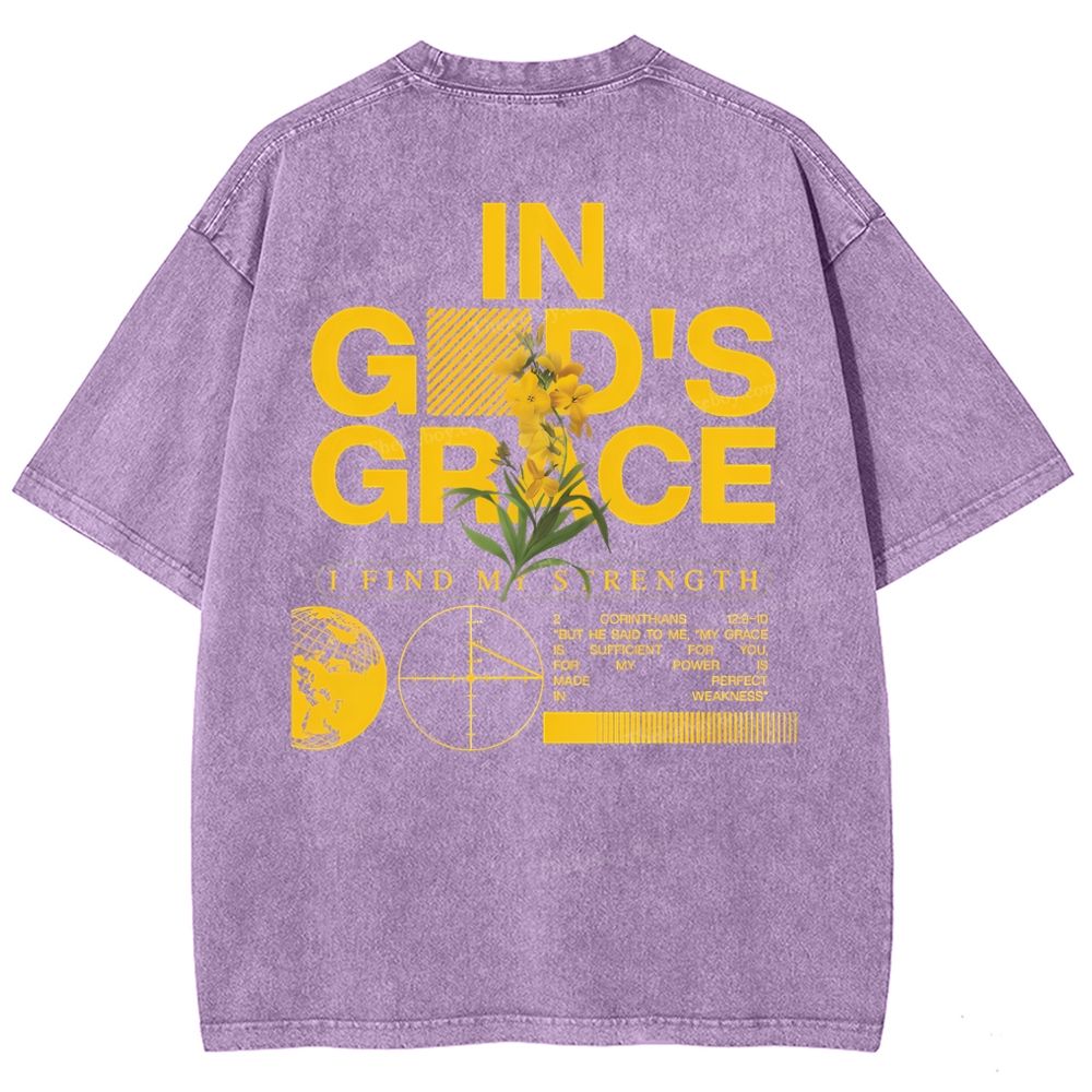 In God's Grace Snowflake Vintage Washed T-Shirt