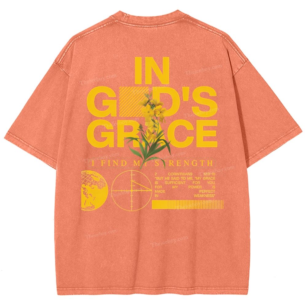 In God's Grace Snowflake Vintage Washed T-Shirt