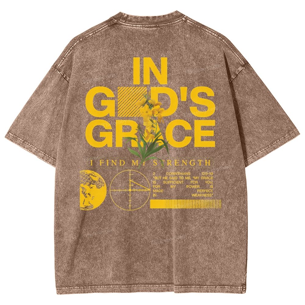In God's Grace Snowflake Vintage Washed T-Shirt