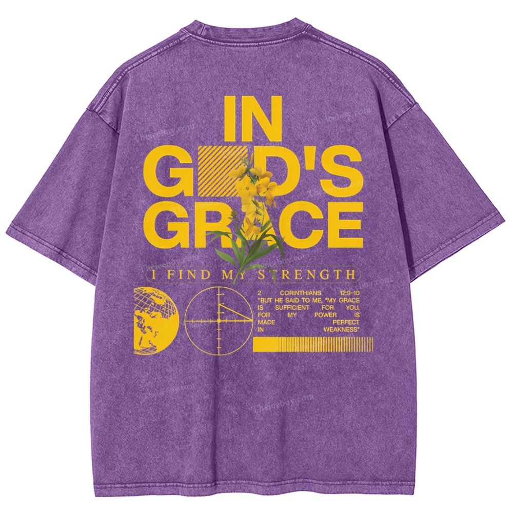 In God's Grace Snowflake Vintage Washed T-Shirt
