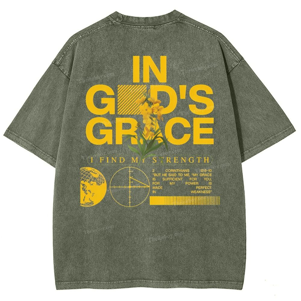 In God's Grace Snowflake Vintage Washed T-Shirt