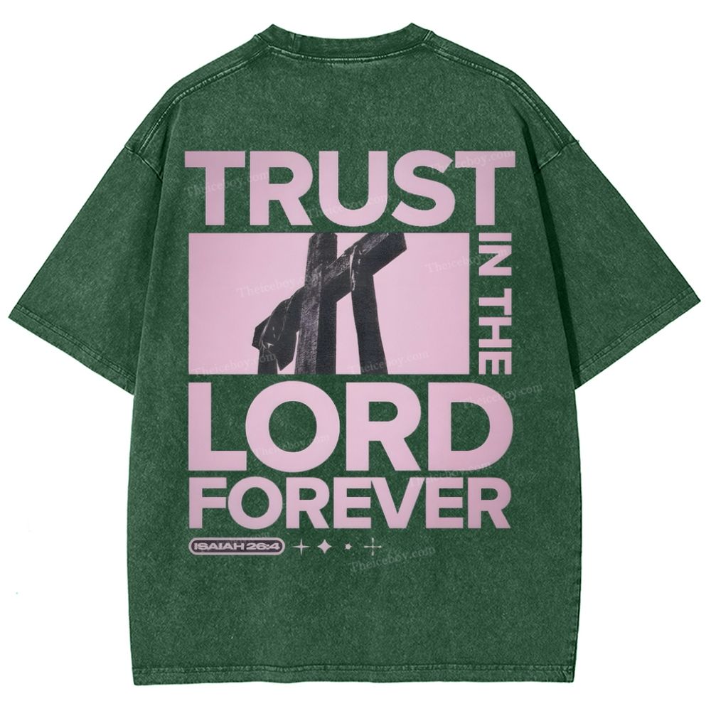 Trust In The Lord Forever Snowflake Vintage Washed T-Shirt