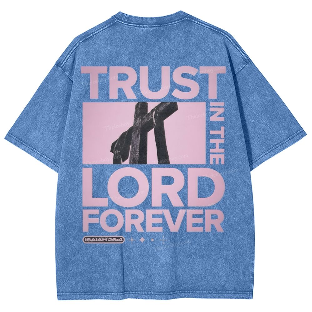 Trust In The Lord Forever Snowflake Vintage Washed T-Shirt