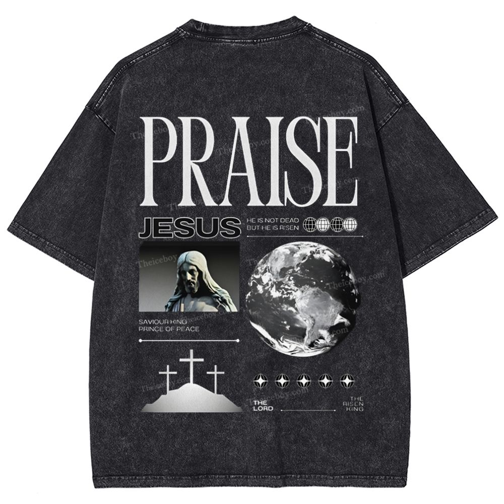 Praise Jesus Snowflake Vintage Washed T-Shirt